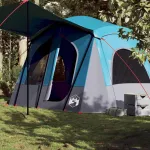 Cabină cort de camping, 5 persoane, albastru, impermeabil GartenMobel Dekor