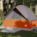 Cort de camping pentru 4 persoane, gri/portocaliu, impermeabil GartenMobel Dekor