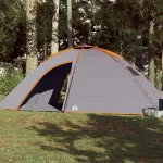Cort de camping pentru 8 persoane, gri/portocaliu, impermeabil GartenMobel Dekor