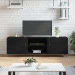 Comodă TV, negru, 150x30x50 cm, lemn compozit GartenMobel Dekor