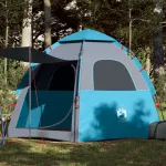 Cort de camping cabană 4 persoane albastru cu eliberare rapidă GartenMobel Dekor