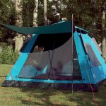 Cort de camping cupolă 5 persoane, setare rapidă, albastru GartenMobel Dekor