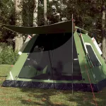 Cort de camping cupolă 5 persoane, setare rapidă, verde GartenMobel Dekor