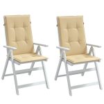 Perne scaun cu spătar înalt 2 buc. melanj bej 120x50x4cm textil GartenMobel Dekor