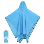 Poncho de ploaie cu glugă, design 2 în 1, albastru, 223x145 cm GartenMobel Dekor