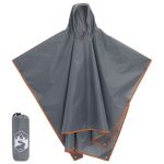 Poncho ploaie cu glugă design 2 în 1 gri/portocaliu 223x145 cm GartenMobel Dekor