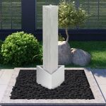 Fântână de grădină, argintiu, 37,7x32,6x110 cm, oțel inoxidabil GartenMobel Dekor