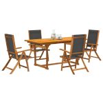Set mobilier de grădină, 5 piese, lemn masiv acacia/textilenă GartenMobel Dekor