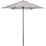 Umbrela gradina/balcon/terasa, semirotunda, cu manivela, stalp aluminiu, gri, 196 cm GartenVIP DiyLine