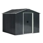 Casuta/magazie/sopron de gradina pentru depozitare unelte, otel si PP, negru, 236x174x190 cm GartenVIP DiyLine