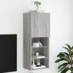 Comodă TV cu lumini LED, gri sonoma, 40,5x30x102 cm GartenMobel Dekor