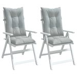 Perne scaun cu spătar înalt 2 buc. melanj gri 120x50x7cm textil GartenMobel Dekor