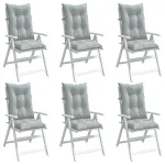 Perne scaun cu spătar înalt 6 buc. melanj gri 120x50x7cm textil GartenMobel Dekor