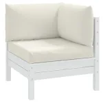 Perne de paleți, 3 buc., melanj crem, material textil GartenMobel Dekor