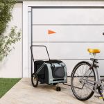 Remorcă bicicletă animale companie, gri/negru, oxford/fier GartenMobel Dekor