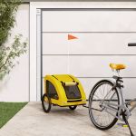 Remorcă de bicicletă animale companie galben textil oxford/fier GartenMobel Dekor