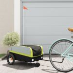 Remorcă pentru biciclete, negru și verde, 30 kg, fier GartenMobel Dekor