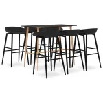 Set mobilier de bar, 7 piese, negru GartenMobel Dekor