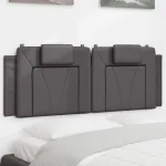Pernă pentru tăblie pat, gri, 140 cm, piele artificială GartenMobel Dekor