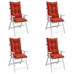 Perne scaun spătar înalt, 4 buc. melanj roșu 120x50x7 cm textil GartenMobel Dekor