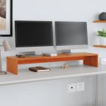 Suport pentru monitor, maro ceruit, 100x27x15cm, lemn masiv pin GartenMobel Dekor