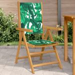 Scaune grădină 2 buc., model frunze, lemn masiv acacia textil GartenMobel Dekor