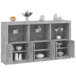 Servantă cu lumini LED, gri beton, 181,5x37x100 cm GartenMobel Dekor