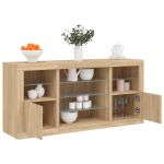 Servantă cu lumini LED, stejar sonoma, 142,5x37x67 cm GartenMobel Dekor