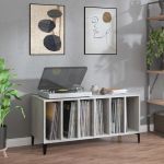 Dulap pentru discuri gri sonoma, 100x38x48 cm, lemn prelucrat GartenMobel Dekor