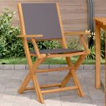 Scaune de grădină 2 buc., antracit, lemn masiv acacia și textil GartenMobel Dekor