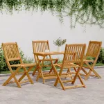 Set mobilier de grădină pliabil, 5 piese, lemn masiv de acacia GartenMobel Dekor