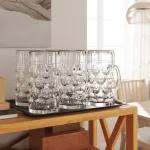 Halbe de bere cu mâner din sticlă, 6 buc., 1000 ml GartenMobel Dekor