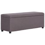 Bancă cu compartiment de depozitare gri taupe 116 cm, poliester GartenMobel Dekor