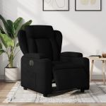 Fotoliu rabatabil electric, negru, material textil GartenMobel Dekor