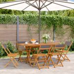 Scaune de grădină pliabile 6 buc., textil antracit/lemn masiv GartenMobel Dekor