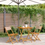 Set mobilier bistro, 3 piese, textil taupe/lemn masiv GartenMobel Dekor