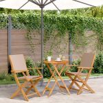 Set mobilier bistro, 3 piese, textil taupe/lemn masiv GartenMobel Dekor