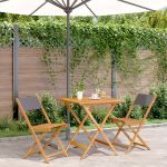 Set mobilier bistro, 3 piese, textil antracit/lemn masiv GartenMobel Dekor