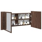 Dulap de baie cu oglindă și LED, stejar maro, 100x12x45 cm GartenMobel Dekor