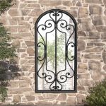 Oglindă de grădină, negru, 70x30 cm, fier, uz exterior GartenMobel Dekor