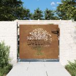 Poartă pentru grădină, 85x100 cm, oțel corten, model copac GartenMobel Dekor