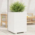 Jardinieră de grădină, alb, 50x50x72 cm, lemn masiv de pin GartenMobel Dekor