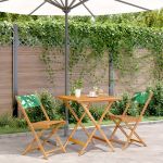 Set mobilier bistro, 3 piese, textil model frunze/lemn masiv GartenMobel Dekor