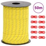 Funie pentru cort cu benzi reflectorizante și chei, 50 m, 3 mm GartenMobel Dekor