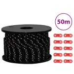 Funie pentru cort cu benzi reflectorizante și chei, 50 m, 5 mm GartenMobel Dekor