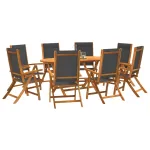 Set mobilier de grădină, 9 piese, lemn masiv acacia/textilenă GartenMobel Dekor