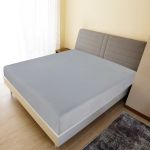 Cearșaf de pat cu elastic, gri, 90x200 cm, bumbac GartenMobel Dekor