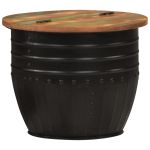 Măsuță de cafea, negru, 50x39,5 cm, lemn masiv reciclat GartenMobel Dekor
