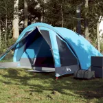 Cabină cort de camping, 4 persoane, albastru, impermeabil GartenMobel Dekor