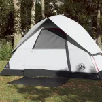 Cort camping cupolă 3 persoane alb, țesătură opacă, impermeabil GartenMobel Dekor